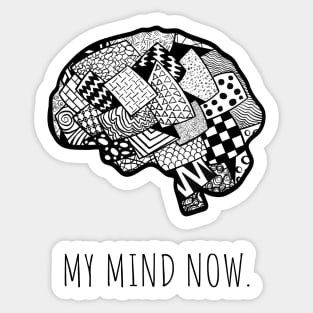 My Mind Now. - Abstract Brain Shape Sticker